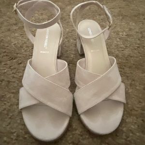 London Rebel Wide Fit Mid Block Heel Sandals